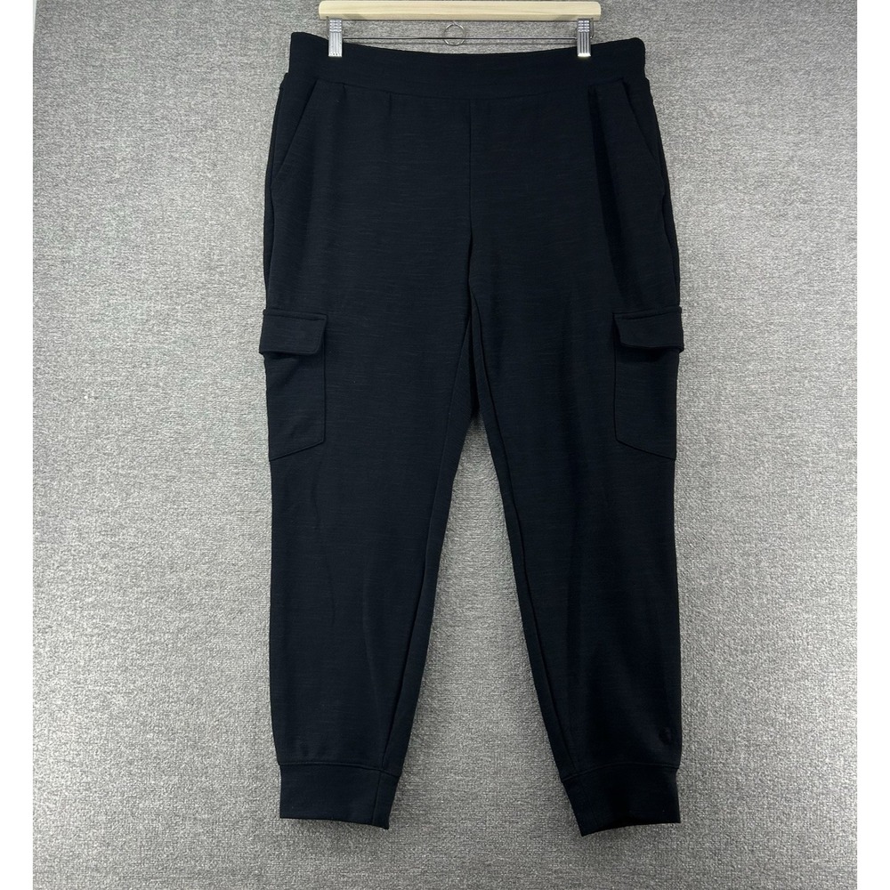 LL Bean Cargo Jogger Pants Women Size Large Black Avtivewear‎